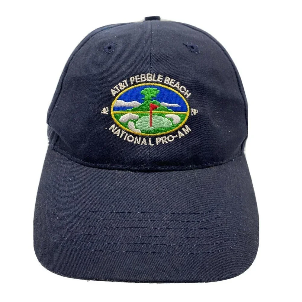 VTG Y2K Pebble Beach Pro-Am Hat Navy AT&T Tournament CaliFame Golf Cap Strapback